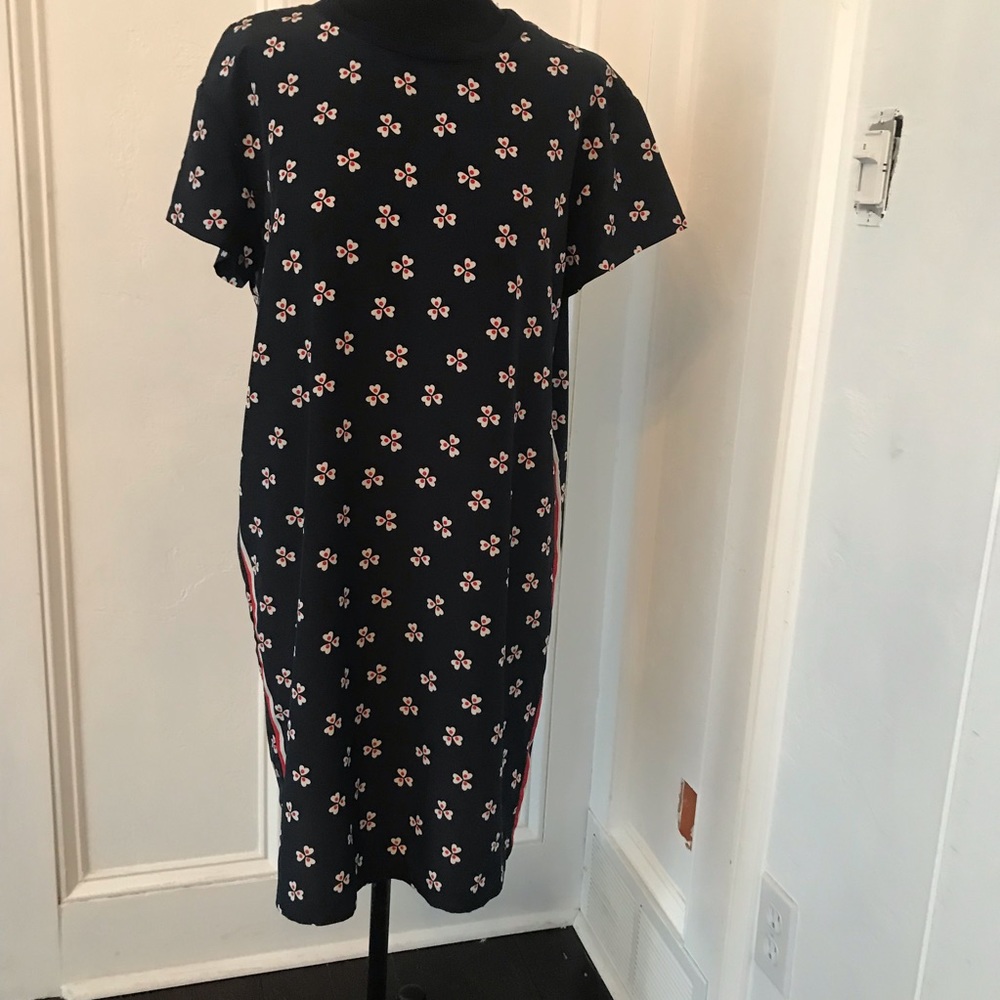 Uniqlo rayon dress navy floral print size xs